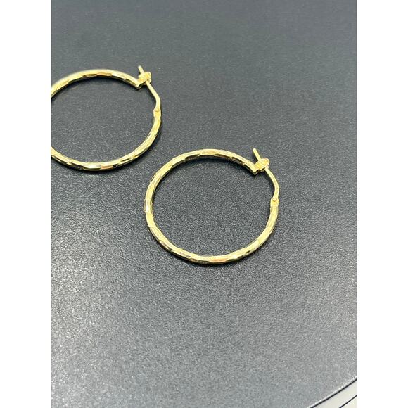 Danecraft Vintage Sterling Silver  925 Italy Vermeil Twisted Hoop Earrings - Picture 3 of 6